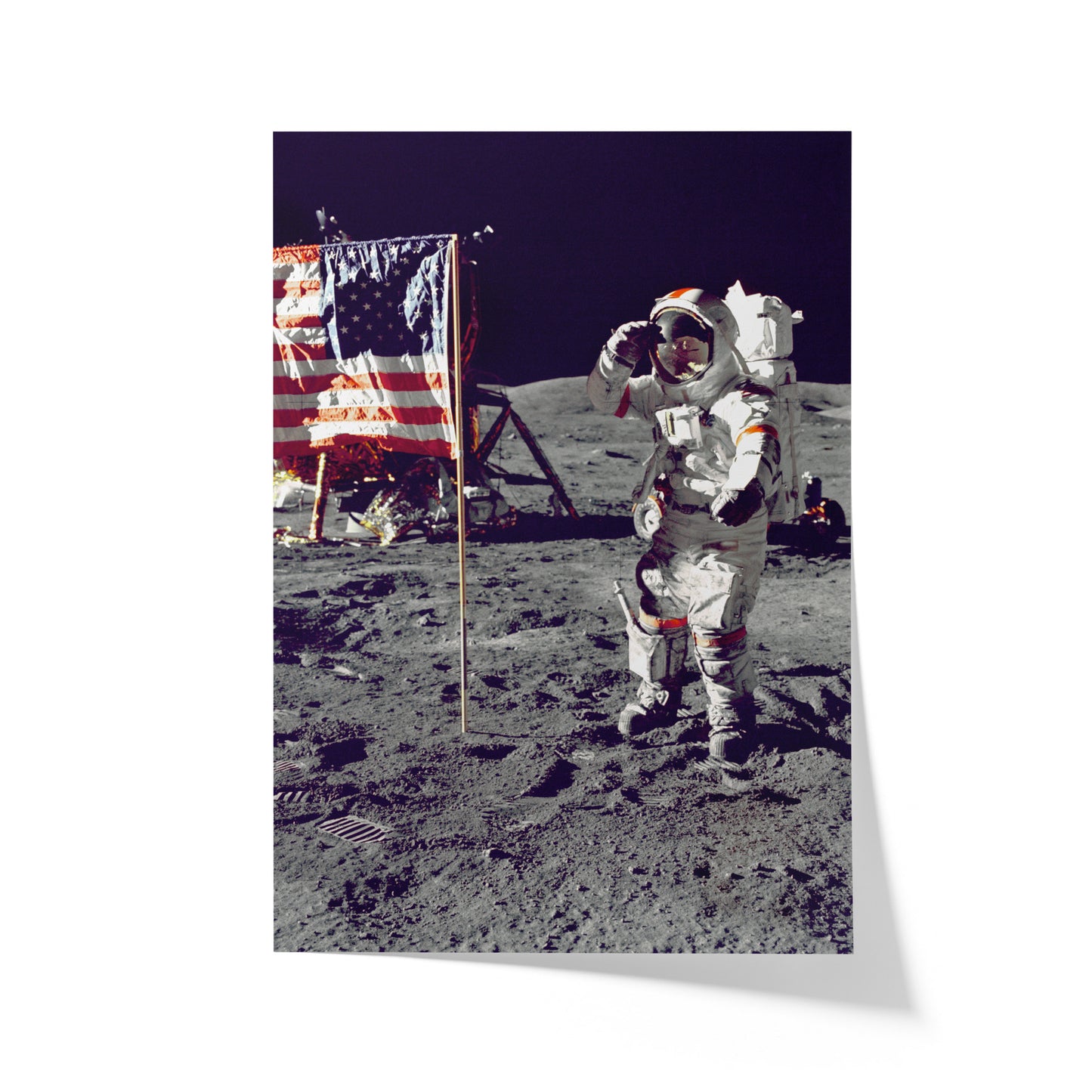 Cernan Jump Salutes Flag