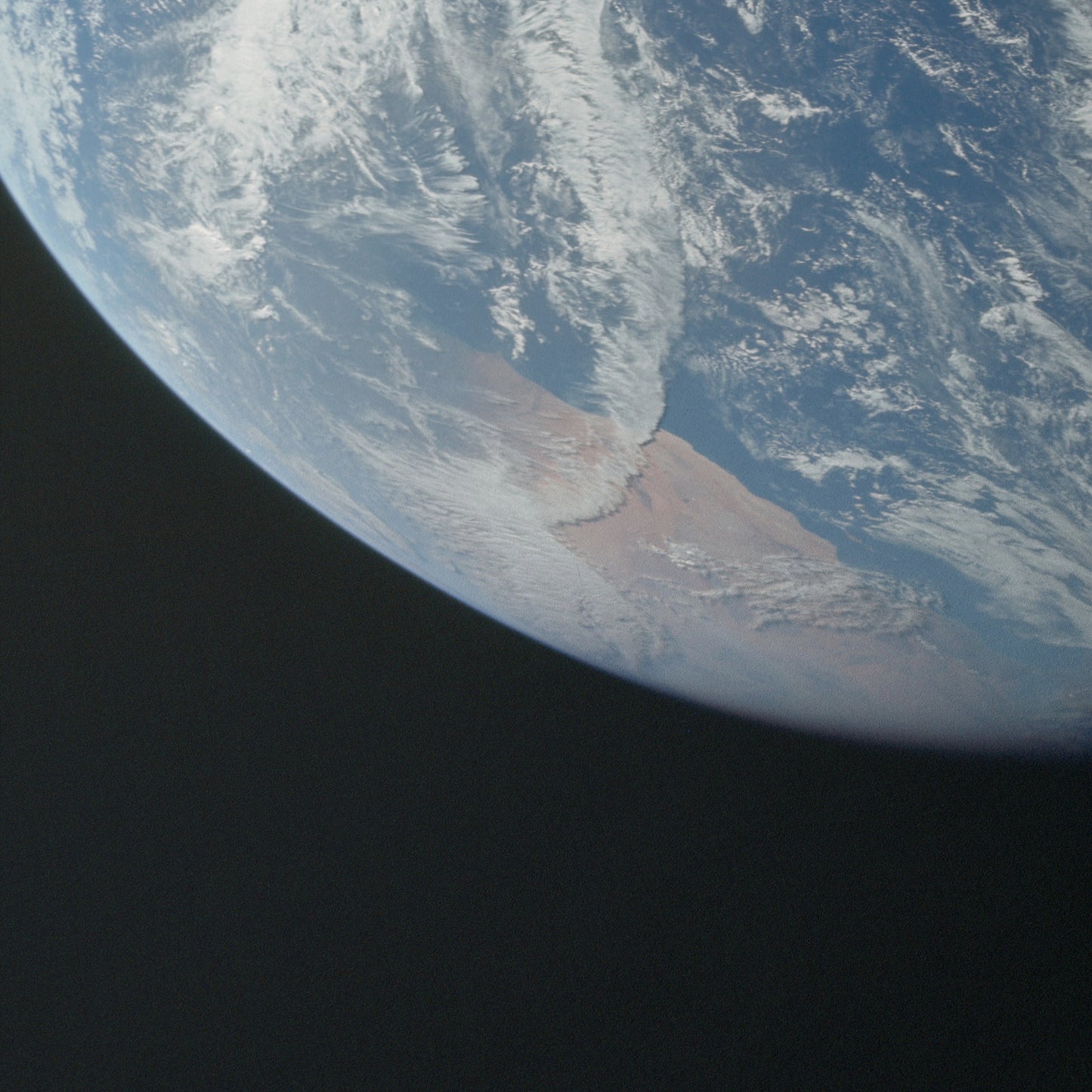 Both sides of the Atlantic Ocean are visible from Apollo 8 spacecraft