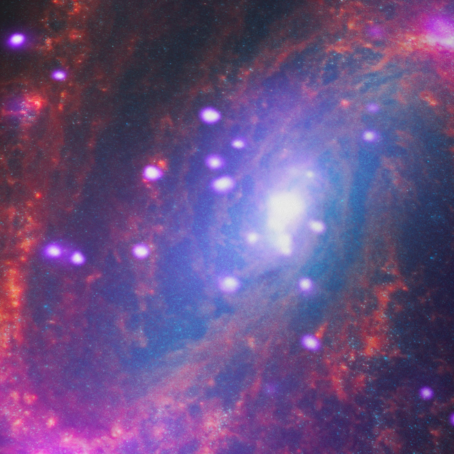 NGC 3627 (Chandra/Webb/Hubble composite)