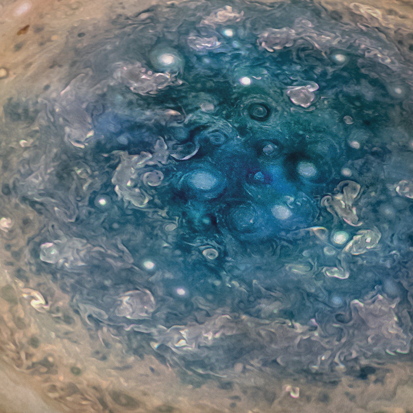 South Pole of Jupiter as seen by Juno Spacecraft