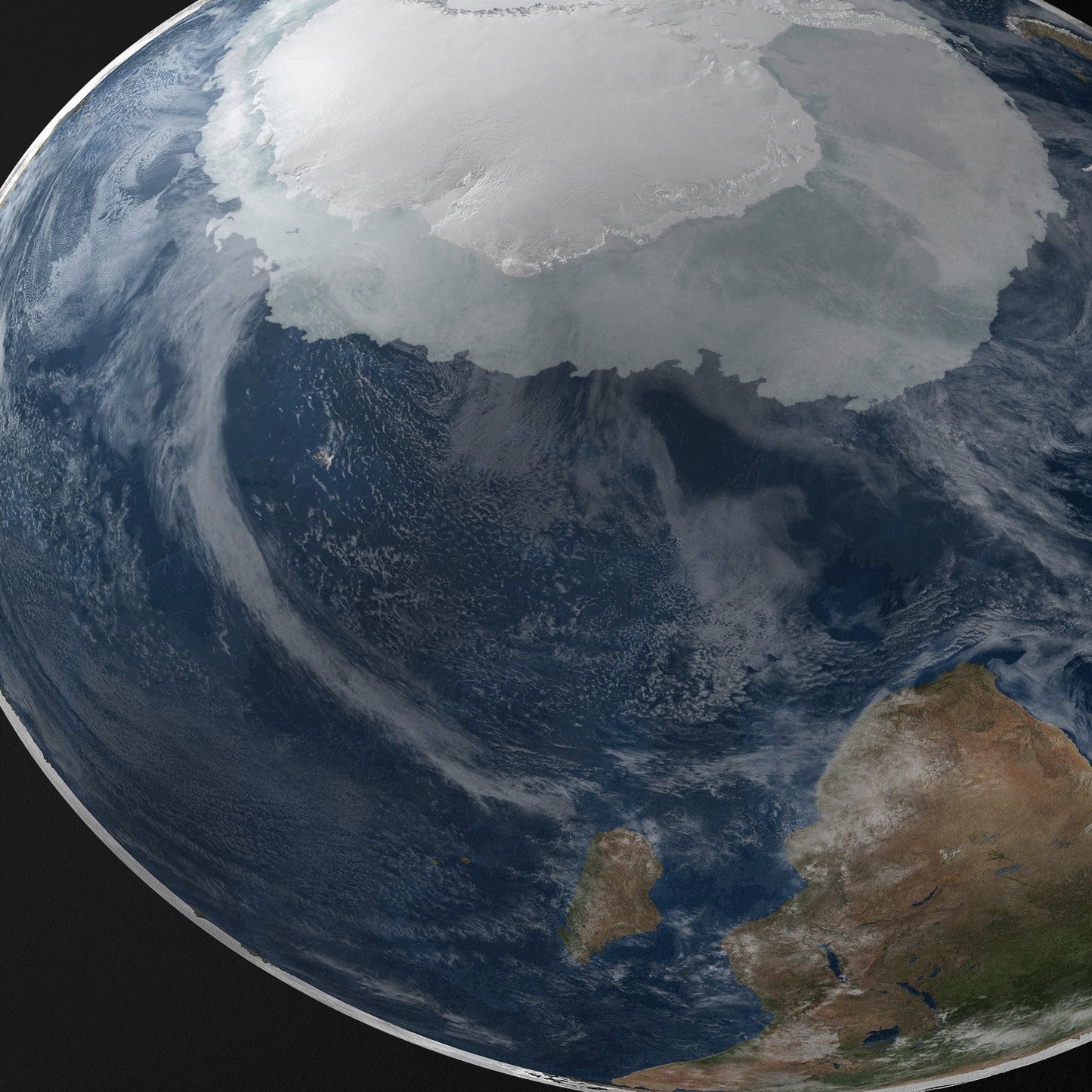 Global View of the Arctic and Antarctic on September 21, 2005