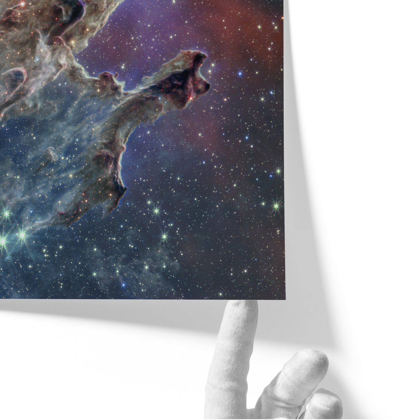 By combining images of the iconic Pillars of Creation