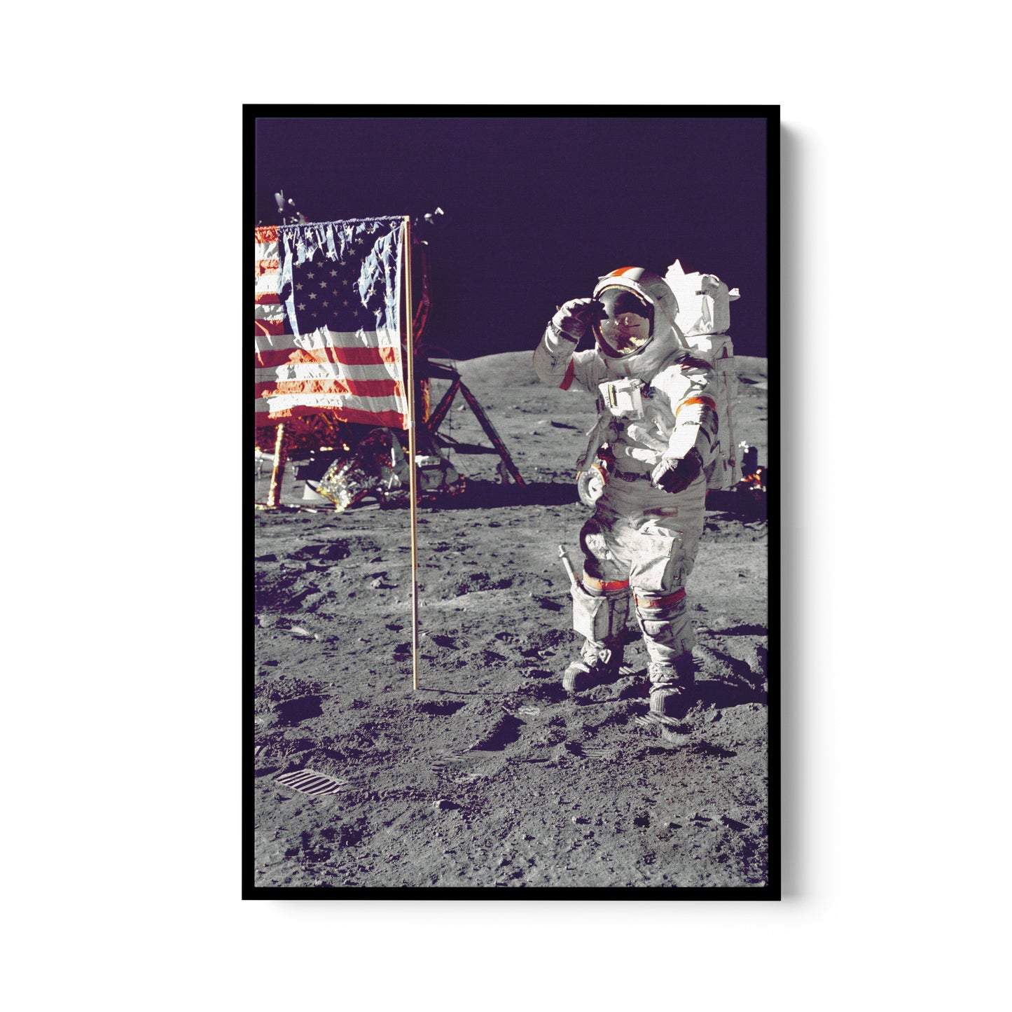 Cernan Jump Salutes Flag